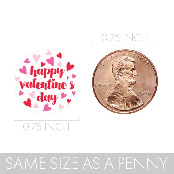 Valentine’s Day Party: Red - Candy Favor Stickers - Fits on Hershey® Kisses - 180 Stickers Supply - Image 3
