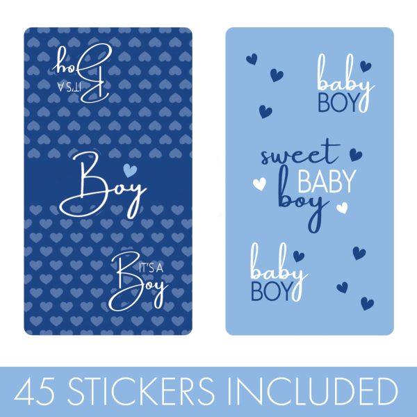 Sweet Baby Boy: Blue - Baby Shower Mini Candy Bar Labels -  45 Stickers Online Hot Sale - Image 3