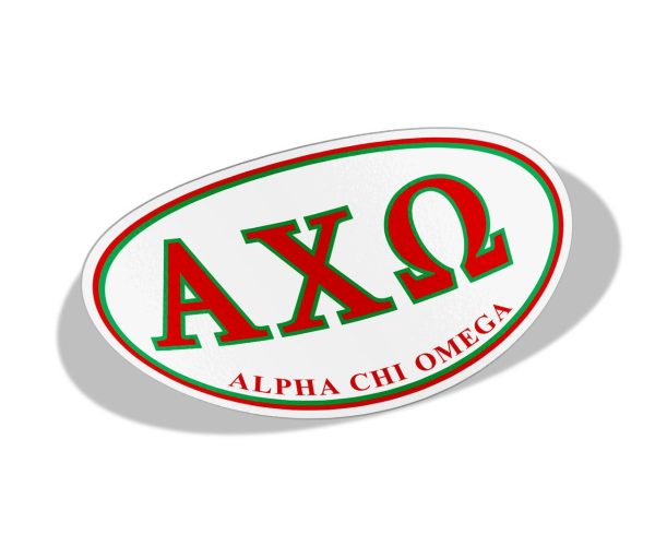 Alpha Chi Omega Greek Letter Oval Decal For Cheap