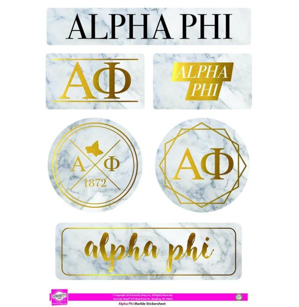Alpha Phi Marble Sticker Sheet Discount