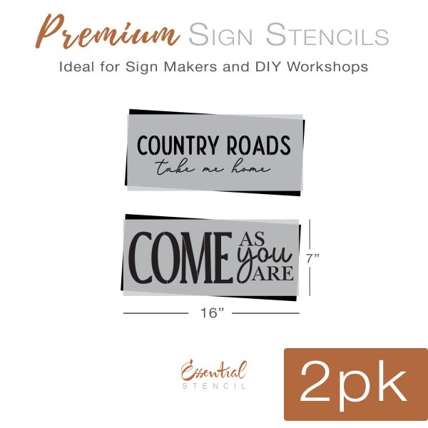 Country Roads Stencil Set (2pk) Online now - Image 3