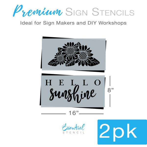 Hello Sunshine Door Hanger Stencil Online now - Image 2